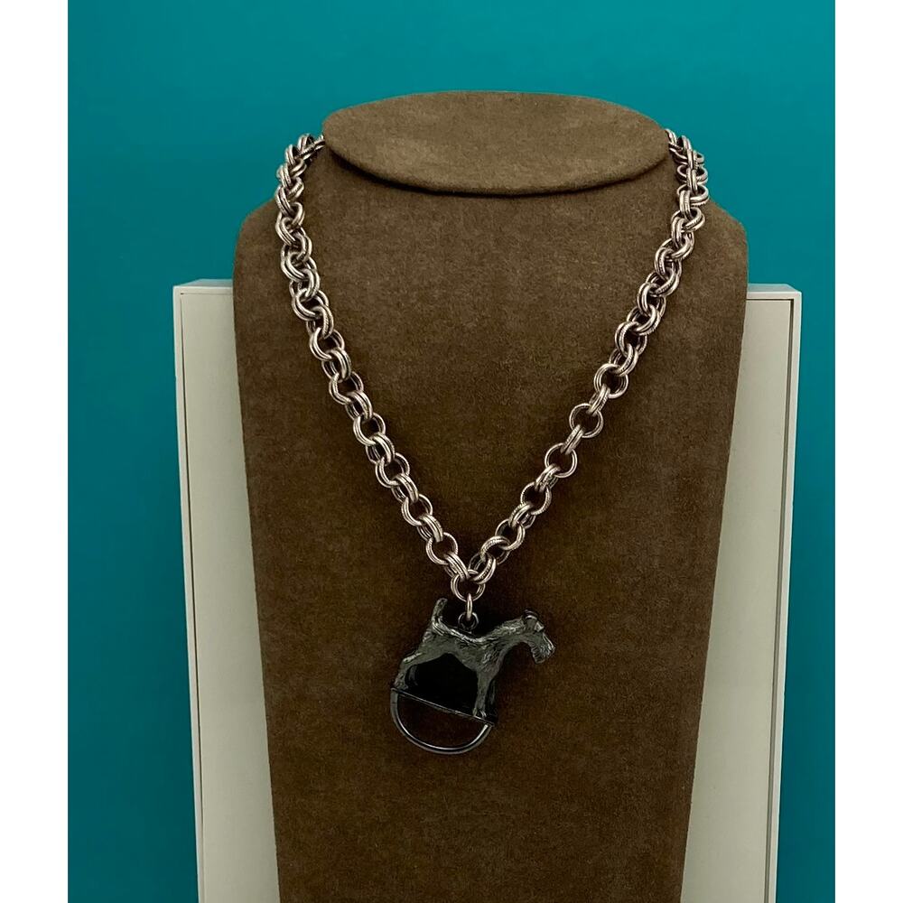 Retired John Wind Schnauzer charm necklace